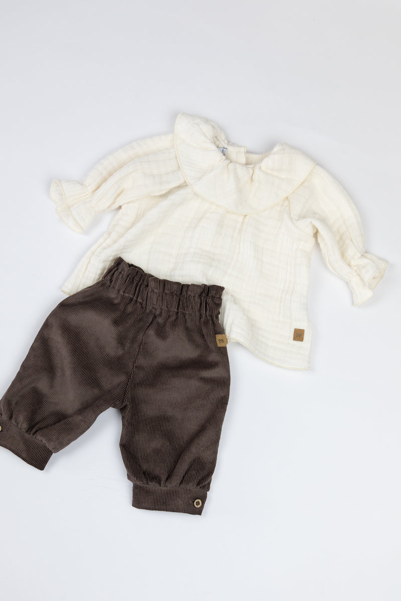 Pantaloncino a Caramella in Velluto a Coste