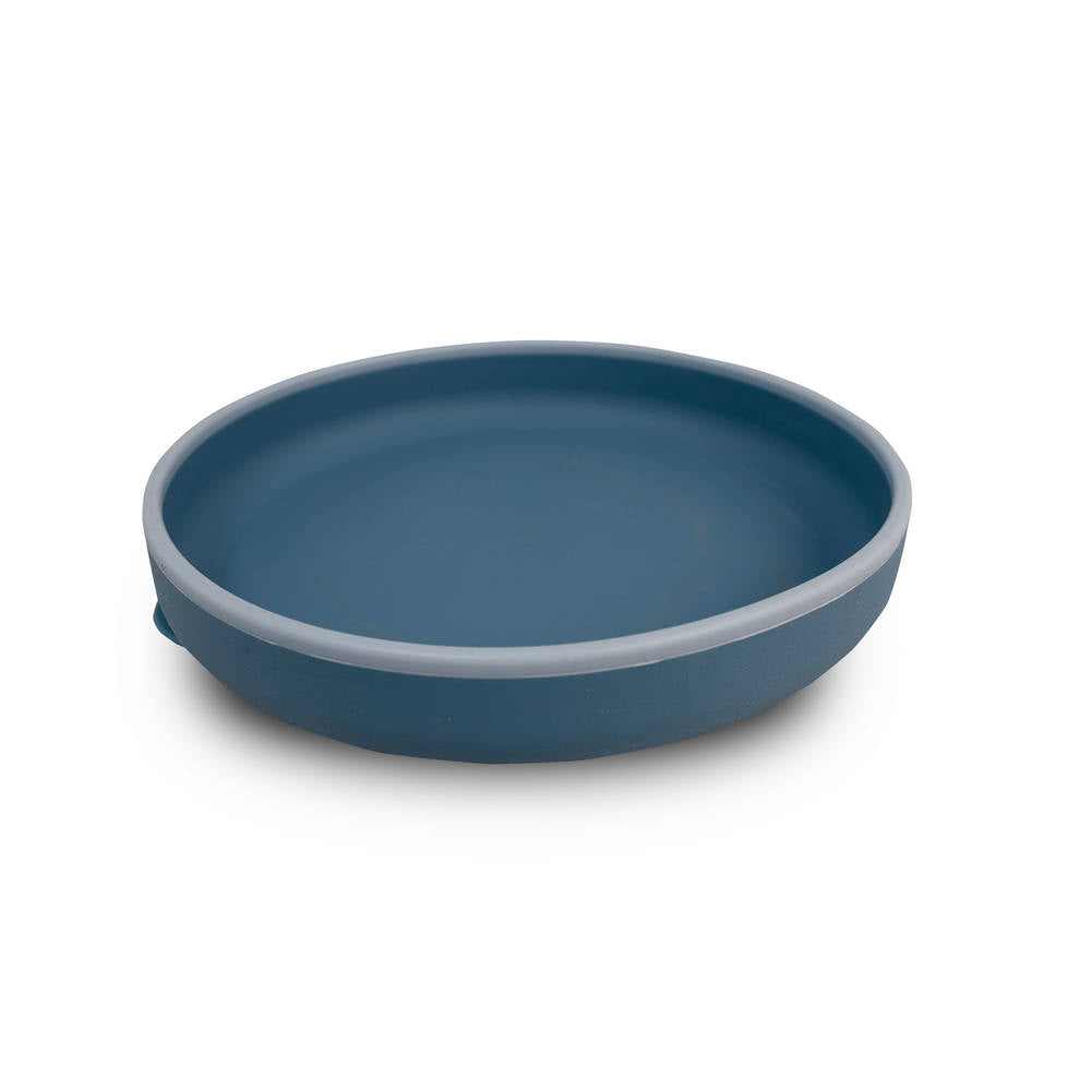 Taiki -  Piatto in silicone con ventosa blu